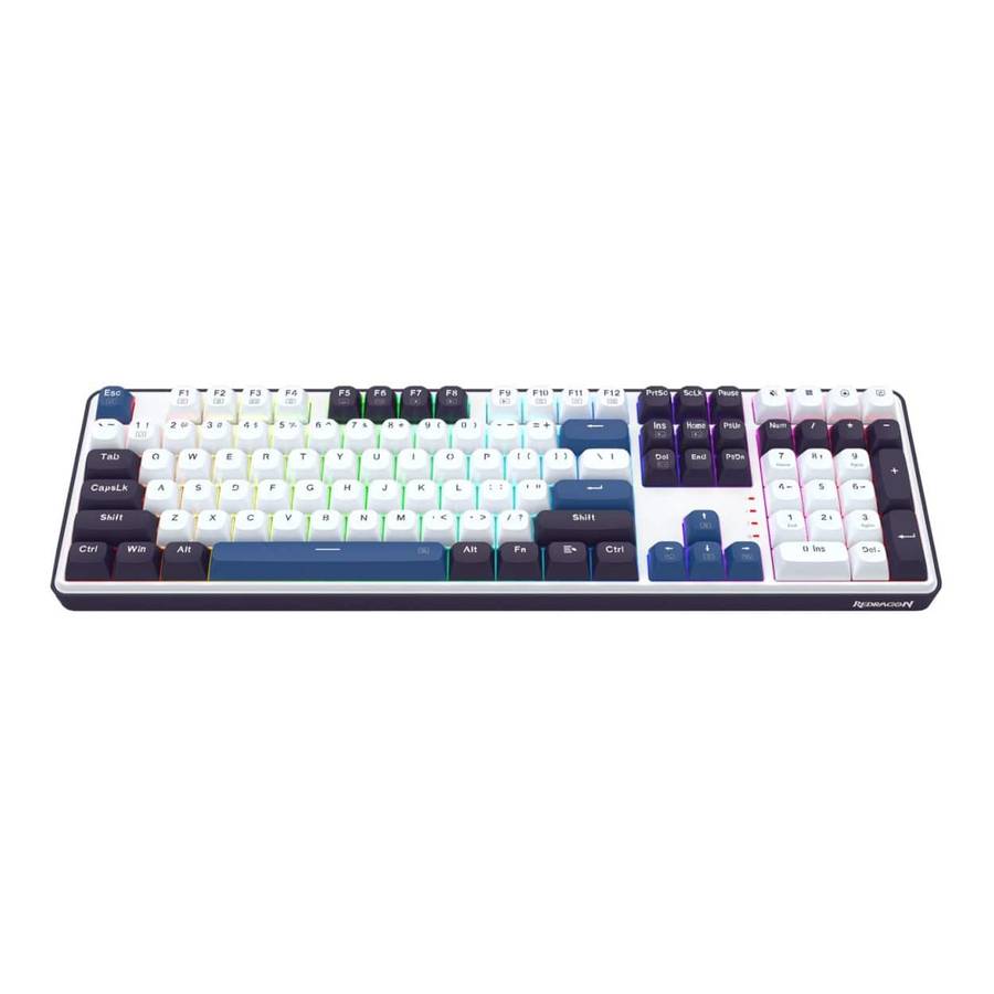 Redragon K689 Wyvern RGB Wired Mechanical Keyboard - White Black RD-K689WBB-RGB