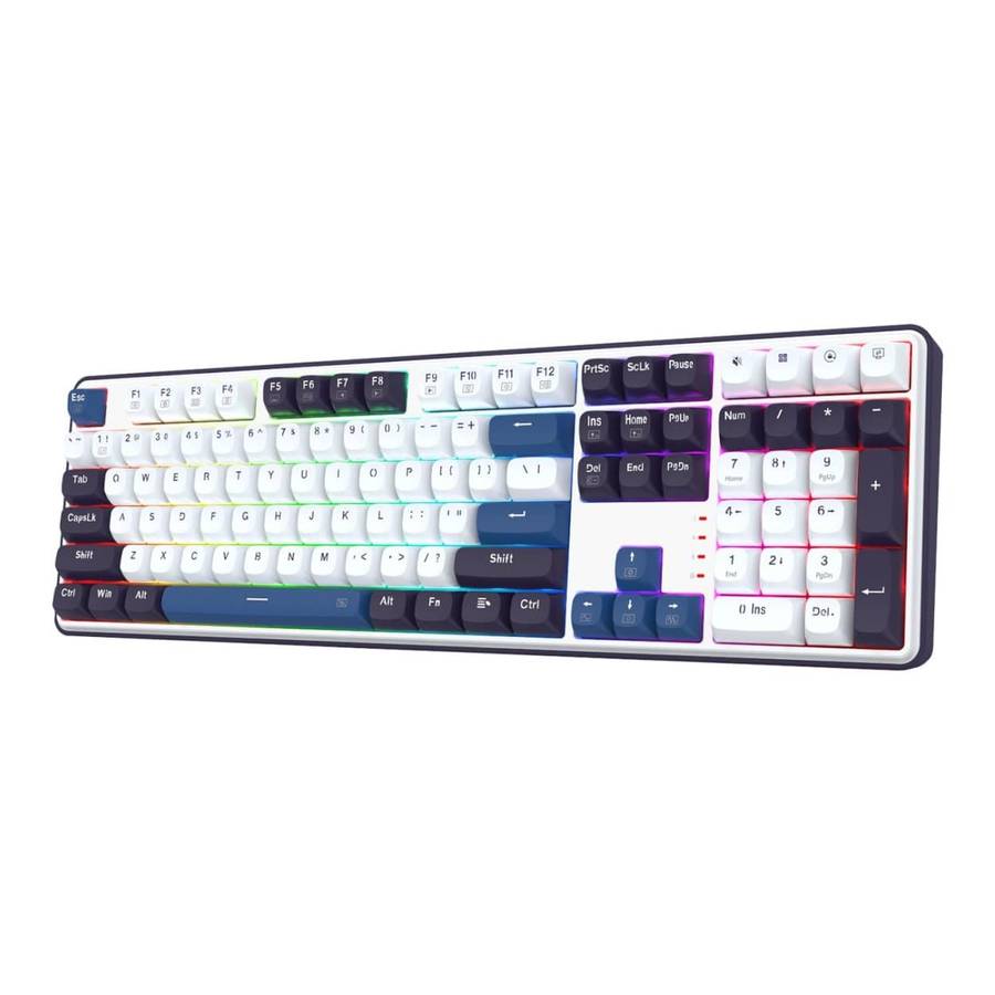 Redragon K689 Wyvern RGB Wired Mechanical Keyboard - White Black RD-K689WBB-RGB