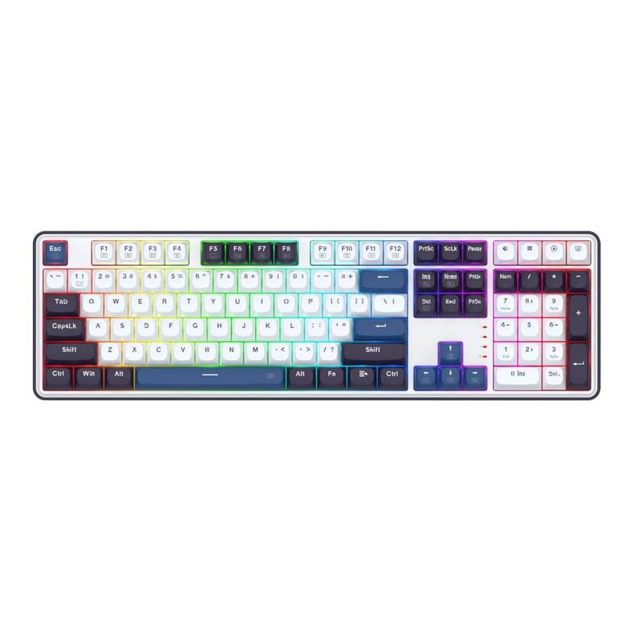 Redragon K689 Wyvern RGB Wired Mechanical Keyboard - White Black RD-K689WBB-RGB