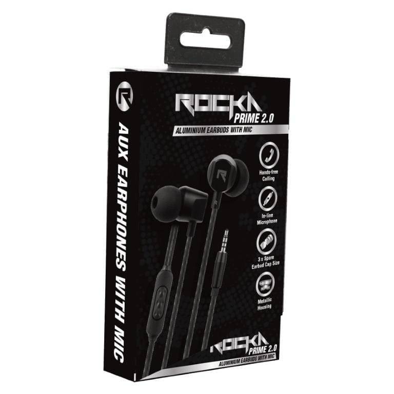 Rocka Prime 2.0 Series Wired Earbuds Black RK-1002-BK(V2)