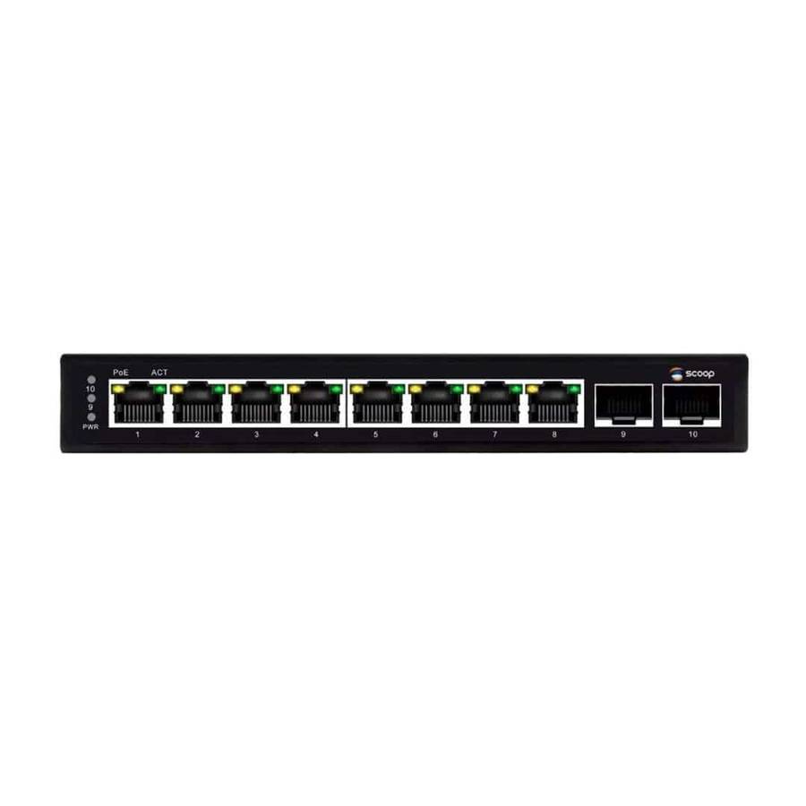 Scoop 8-port 96W 2x SFP Gigabit AI PoE Network Switch SPS-8G2S