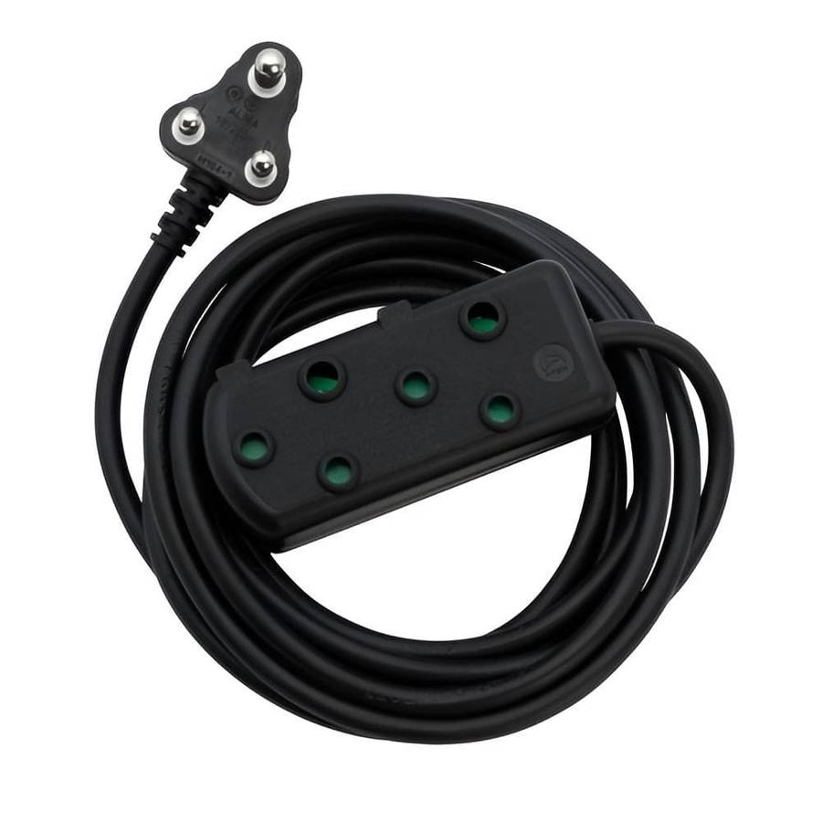 Switched Basics 10m Light Duty SBS Extension Cable 2 x 16A Socket - Black SWD-70007-10-BK