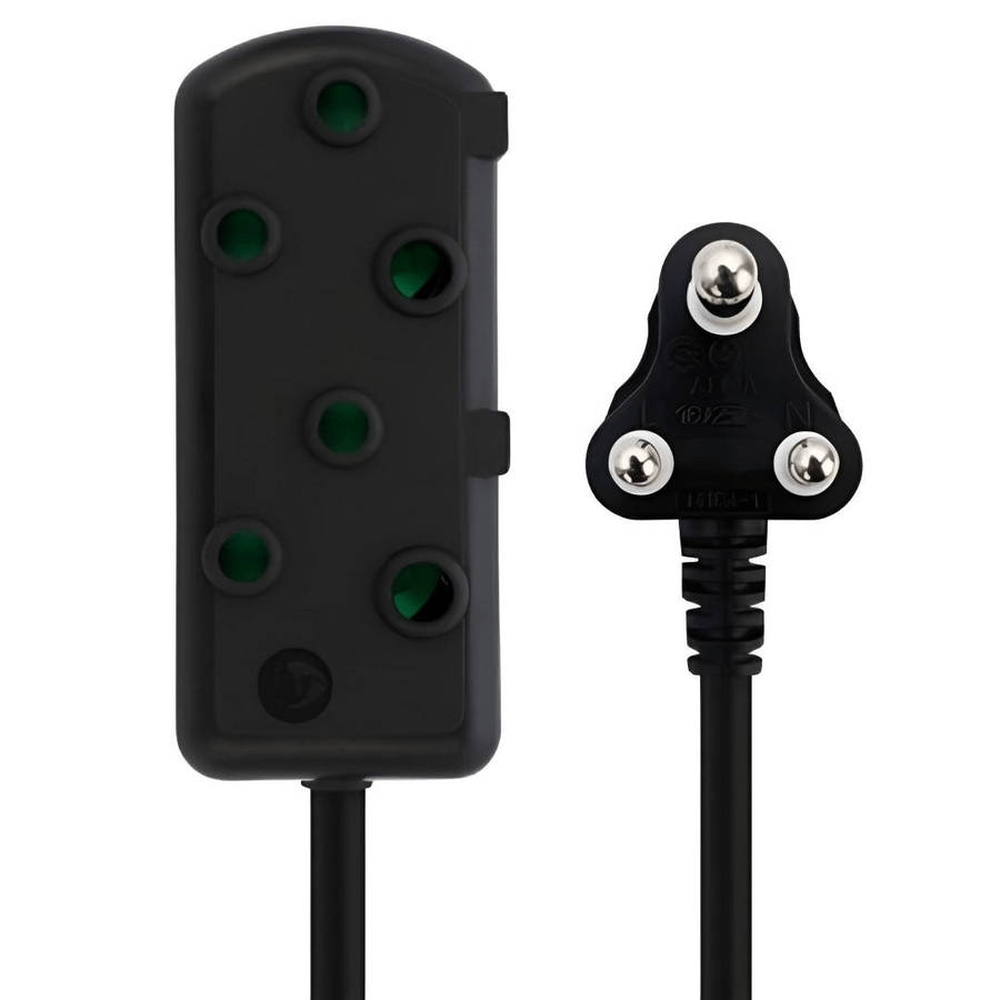 Switched Basics 20m Light Duty SBS Extension Cable 2 x 16A Socket - Black SWD-70007-20-BK