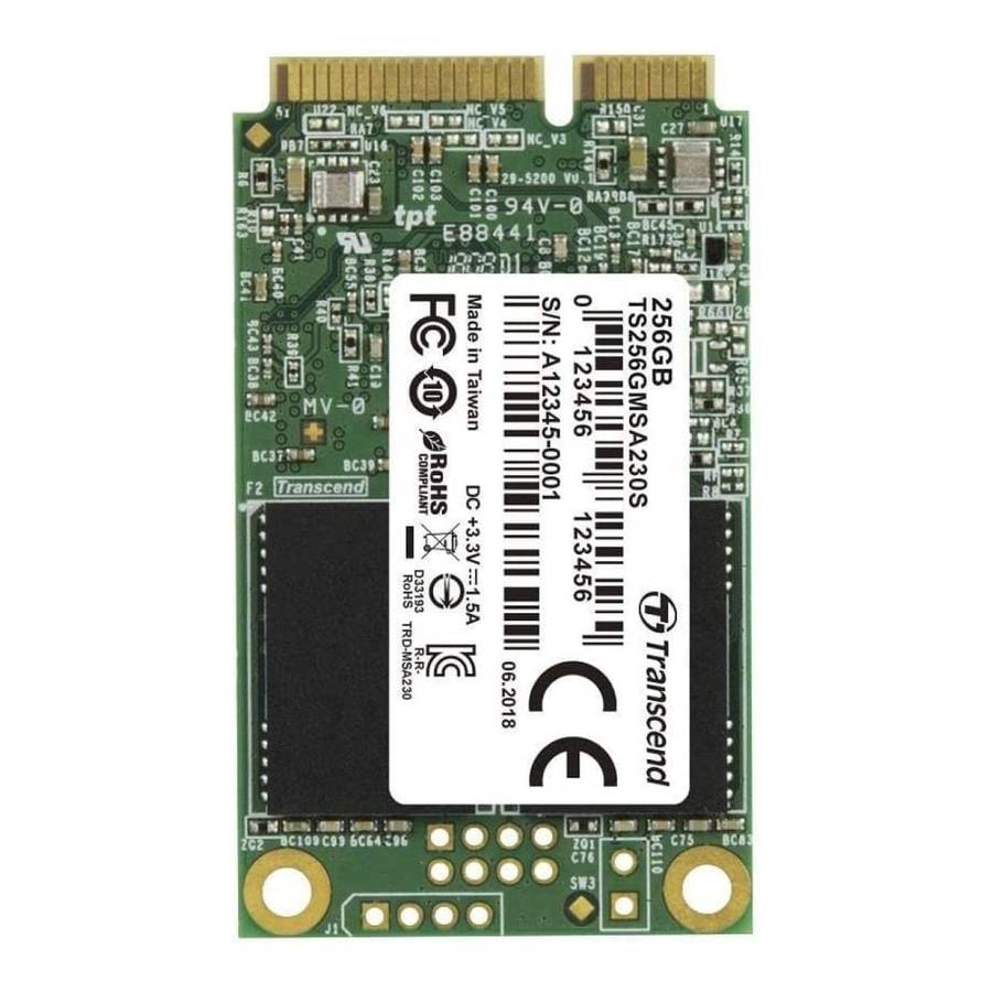 Transcend 2.5-inch 256GB mSATA Internal SSD TS256GMSA230S