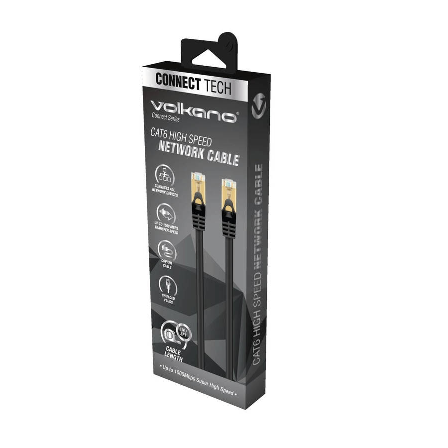 Volkano Connect Series CAT6 Network Cable 10m VK-20184-BK