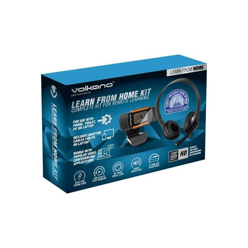 Volkano Learn from Home Kit 720 Webcam and Headset Combo VK-6515-BK