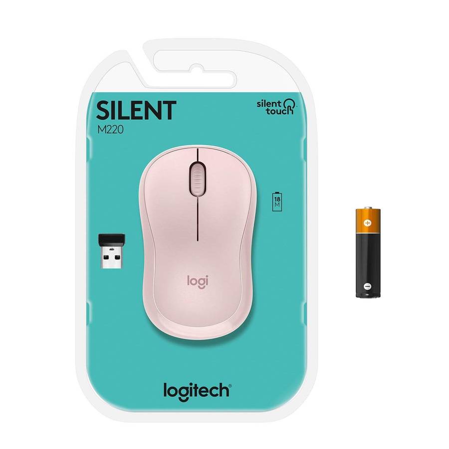 Logitech M220 Silent Wireless Mouse Pink 910-006129