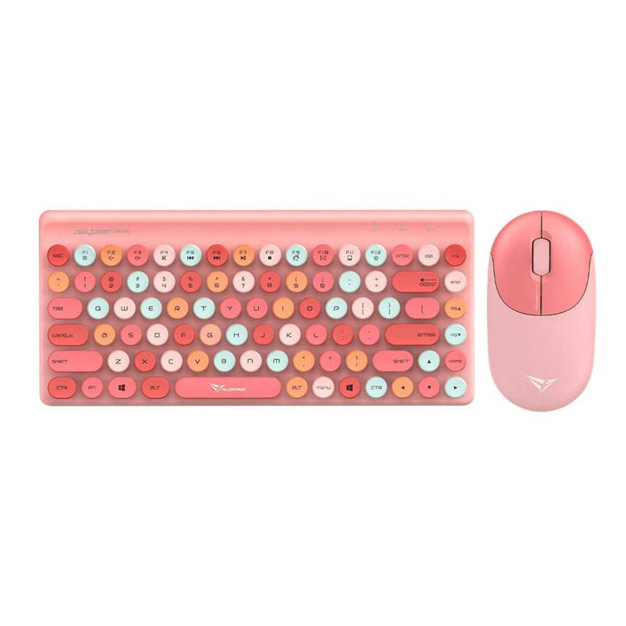 Alcatroz JellyBean A3000 Wireless Rechargeable Bluetooth Keyboard and Mouse Combo Aqua Crayon Pin...
