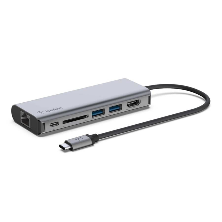 Belkin Connect USB-C 6-in-1 Multiport Adapter Silver AVC008BTSGY