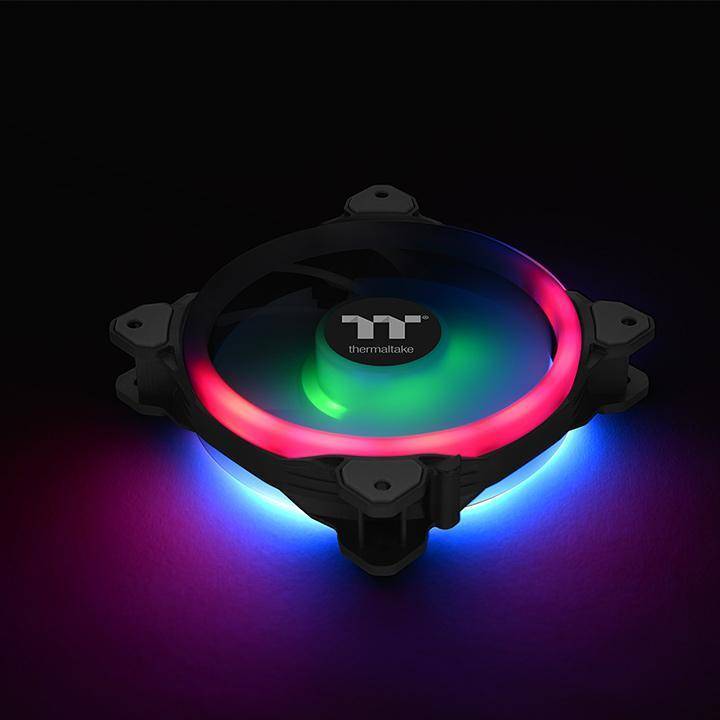Thermaltake Riing Trio 12 LED RGB Radiator Fan TT Premium Edition Computer Case 120mm 1500rpm CL-...