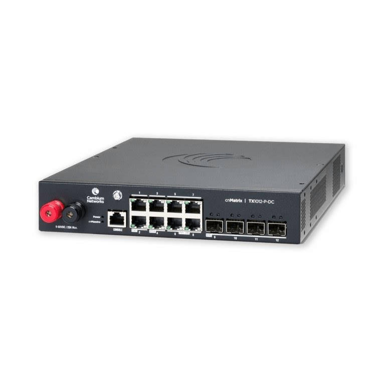 Cambium Networks cnMatrix TX1012-P 8-port Gigabit PoE Tower Managed Switch with 4-port SFP+ CNM-T...