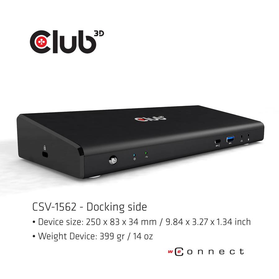Club 3D Port Replicator Docking Station Black CSV-1562