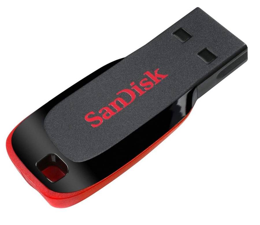 Sandisk Cruzer Blade 64GB USB 2.0 Type-A Black and Red USB Flash Drive SDCZ50-064G-B35