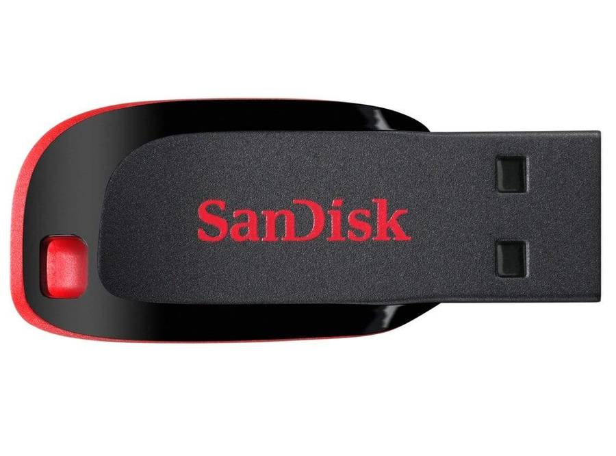 Sandisk Cruzer Blade 64GB USB 2.0 Type-A Black and Red USB Flash Drive SDCZ50-064G-B35