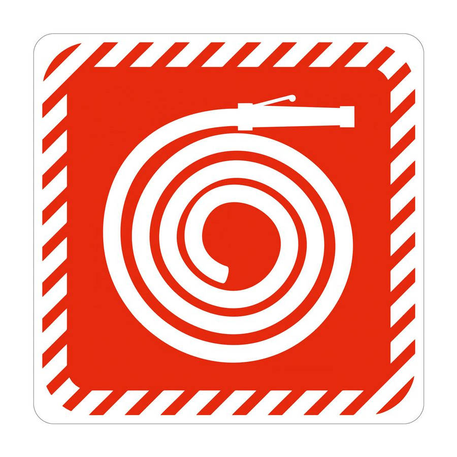 Parrot White Fire Hose Reel Symbolic Sign with Red Printed on White AC sn4102