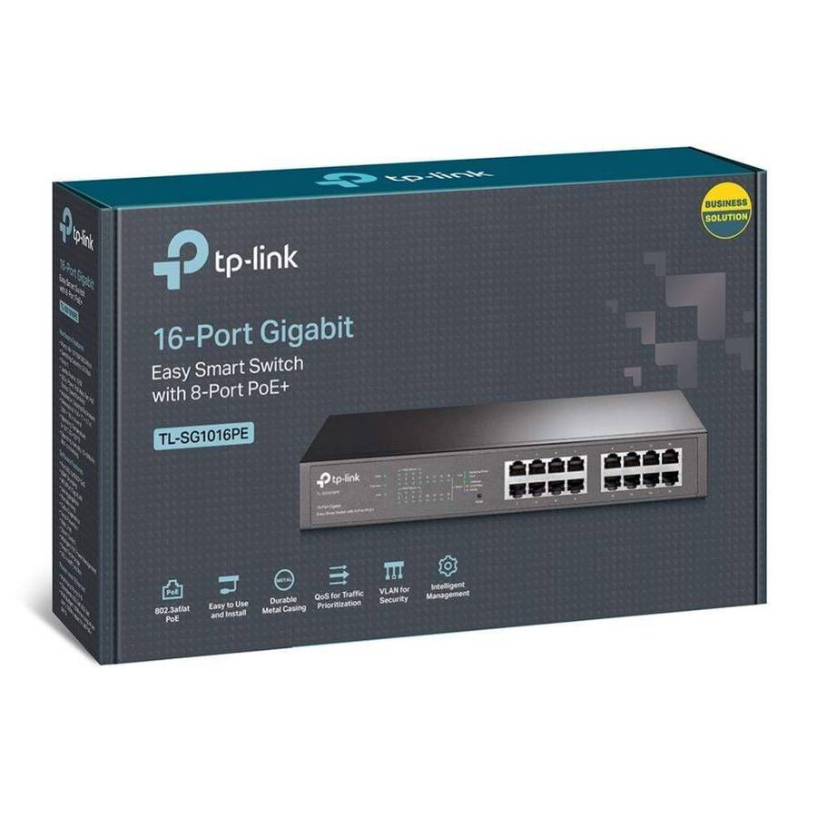TP-Link TL-SG1016PE 16-port GbE Easy Smart Managed Switch with 8x PoE+ Ports