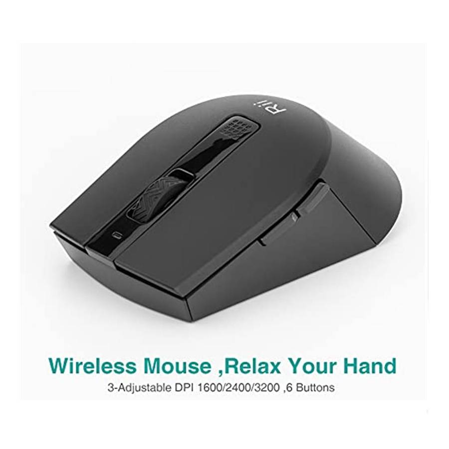 Rii Wireless Keyboard & Mouse Ultra Thin Style Combo Black ZW-RKM709