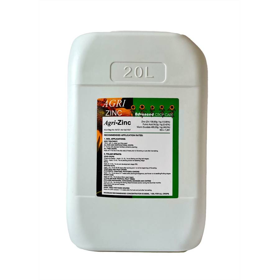 Agri-Zinc Chelate Liquid Organic Fertiliser 20L