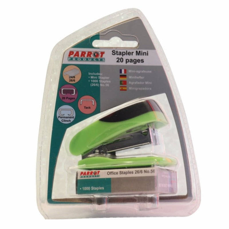 Parrot Mini Stapler & Staples Combo
