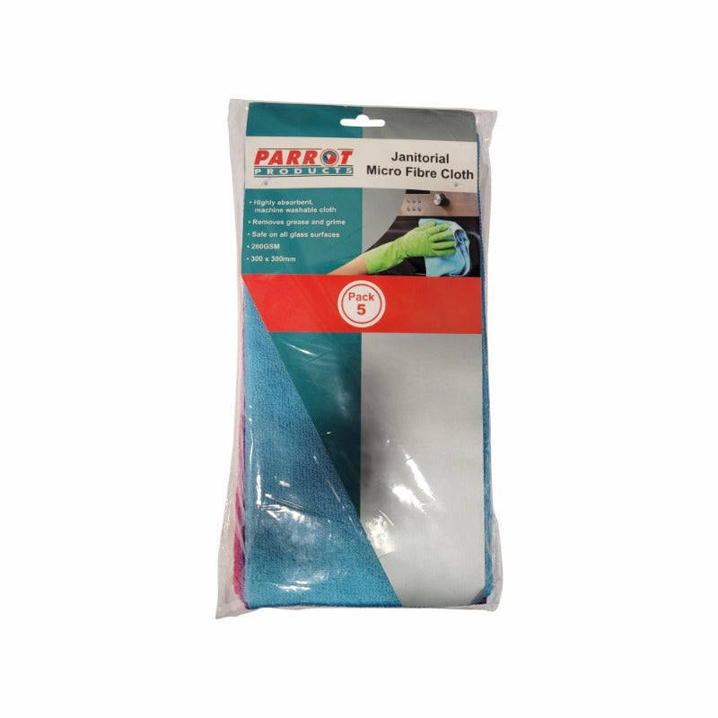 Parrot Janitorial 5-Piece Microfibre Cloth