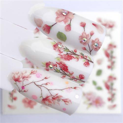 Water Transfer Blossom Slider Nail Art - 3110 - Pink