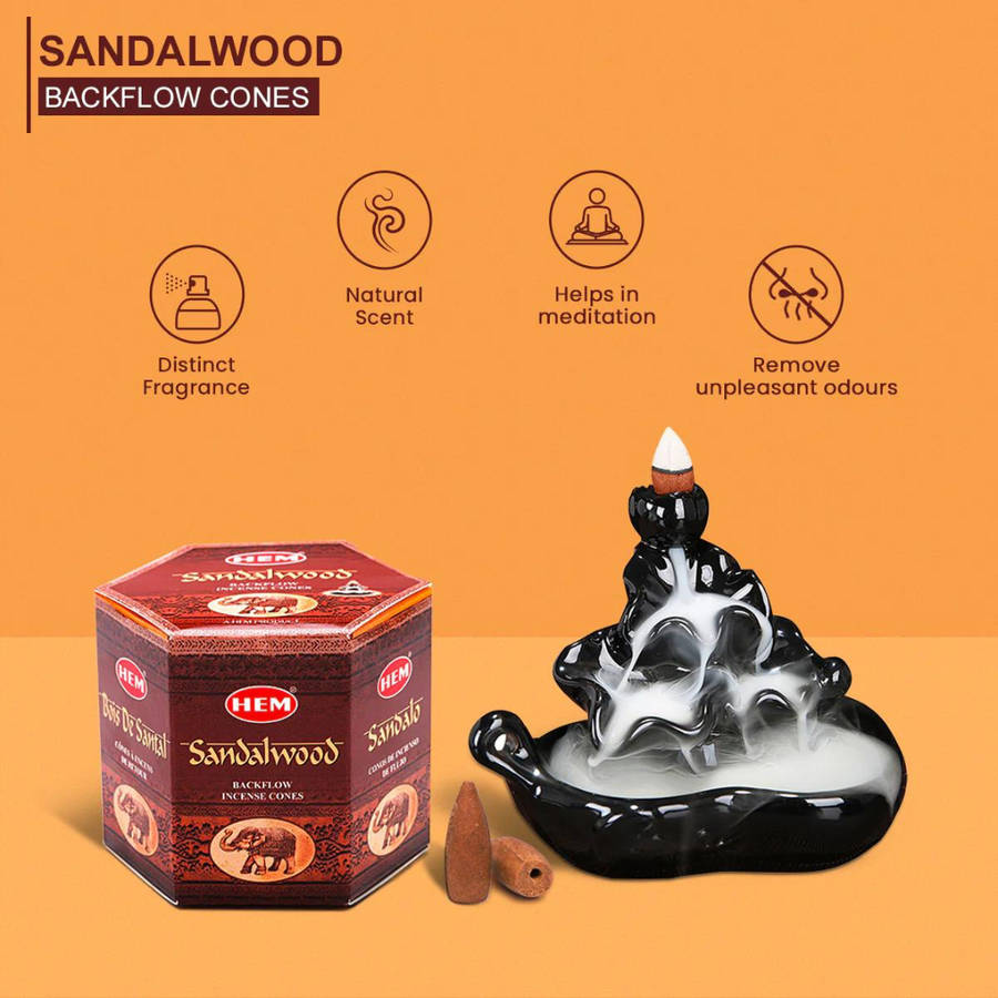 HEM Sandalwood Backflow Incense Cones