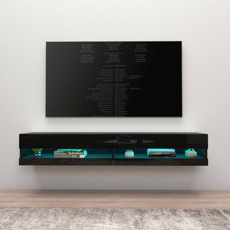Ena Zatler Wall Mounted LED TV Unit for TV's up to 78" - Black