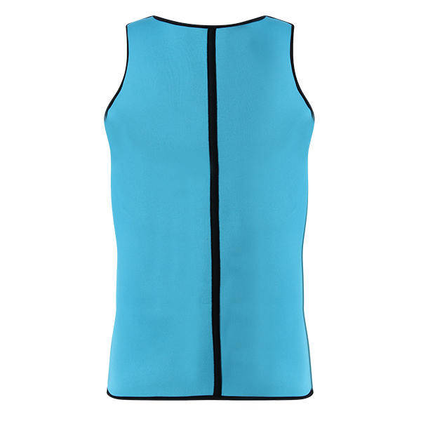 Men Ultra Sweat Compressing Neoprene Zipper Sports Vest Tank Top Training Corsets Bodysuit - M