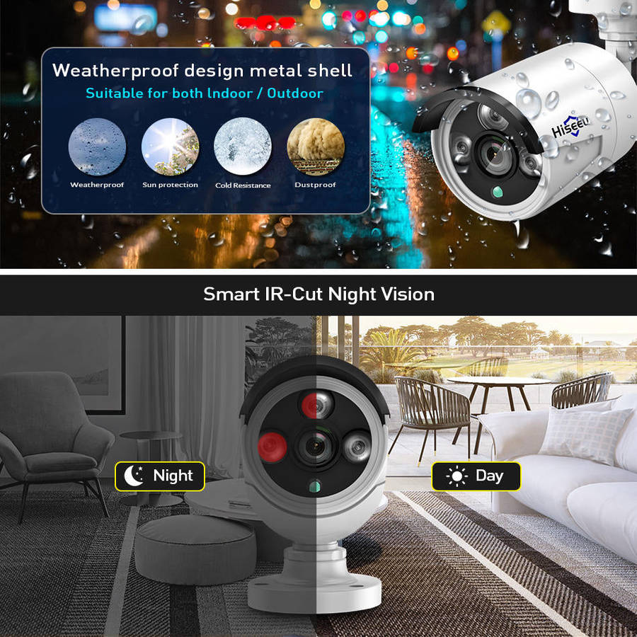 Hiseeu 1080P Wireless CCTV 8CH NVR Kit Outdoor IR Night Vision IP Camera WiFi Camera Security Sur...