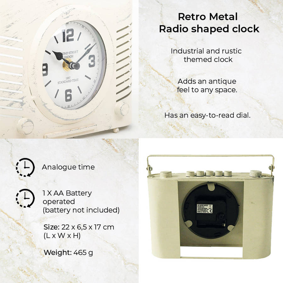 Table Clock - Vintage Radio Model