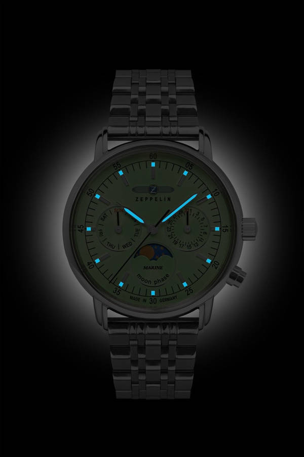 ZEPPELIN Lady LZ 14 Marine Moonphase Watch Mint Green 8637M4