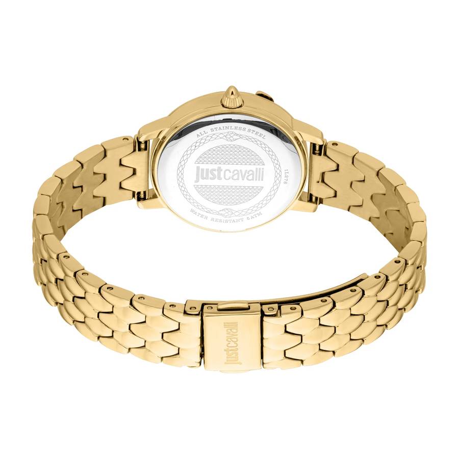 Just Cavalli Signature Snake Viperized Yellow Gold Turquoise