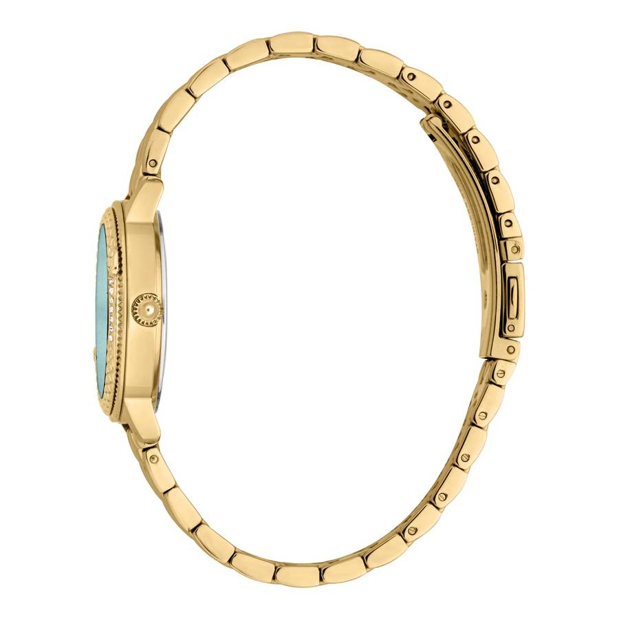Just Cavalli Signature Snake Viperized Yellow Gold Turquoise