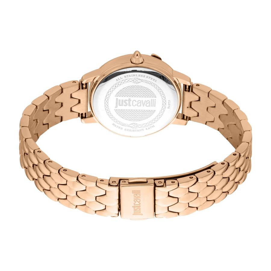 Just Cavalli Signature Snake Viperized Rose Gold Silver Grey