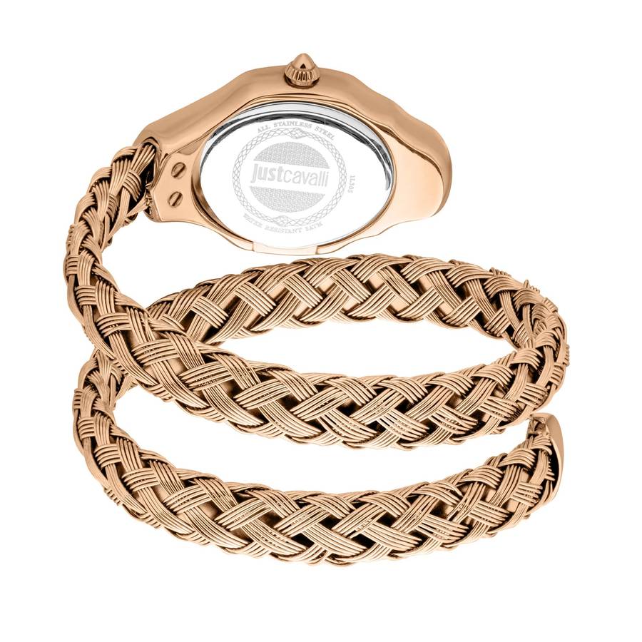 Just Cavalli Signature Snake Twined Rose Gold Silver