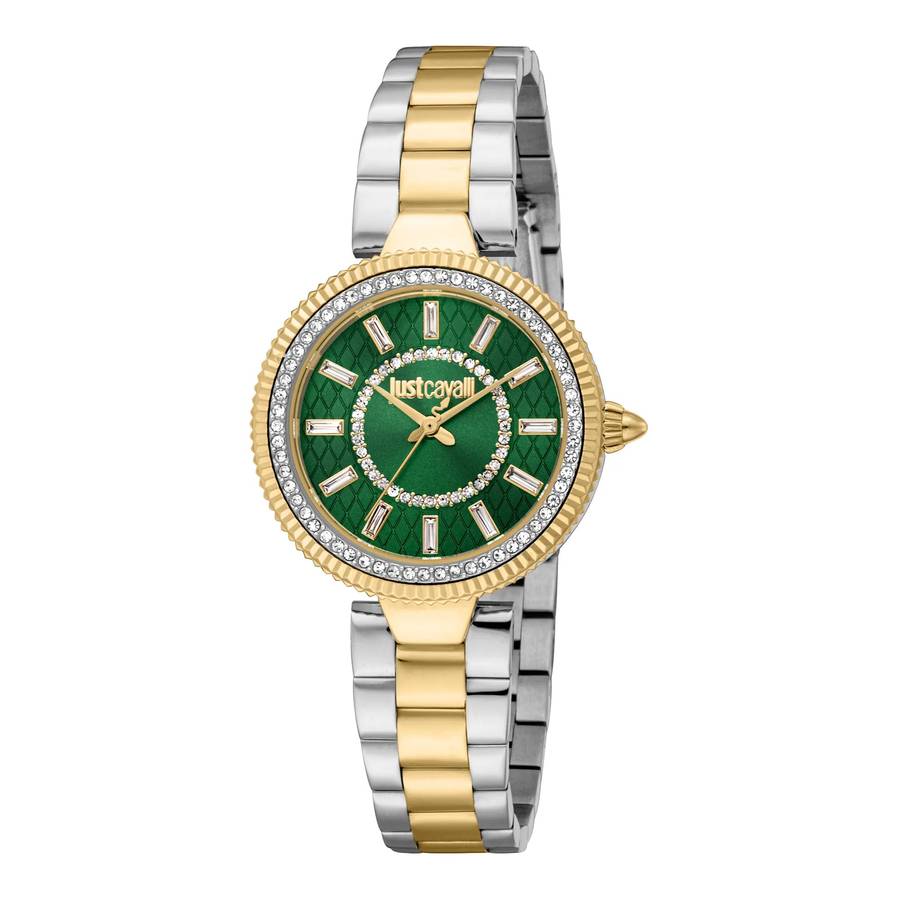 Just Cavalli Glam Chic Ostentatious Yellow Gold Green