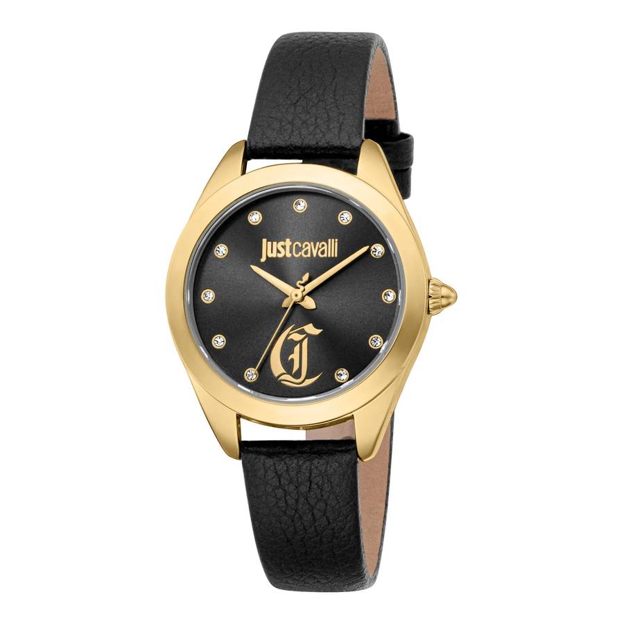 Just Cavalli Glam Chic Luna Leather Black YG Black
