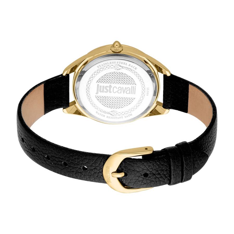 Just Cavalli Glam Chic Luna Leather Black YG Black