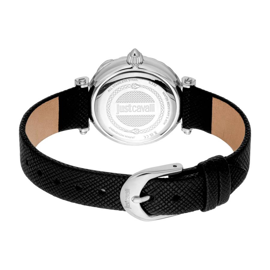 Just Cavalli Animalier Mistero Snake Leather Black Silver