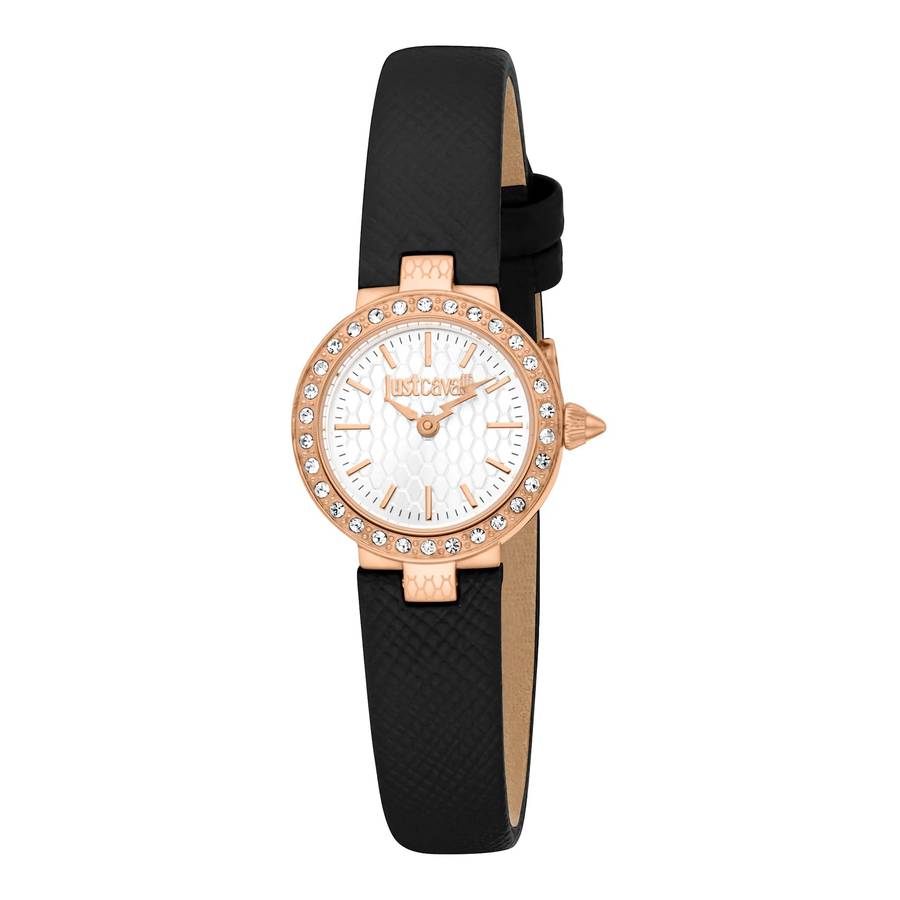 Just Cavalli Glam Chic Serenita Mini Leather Black RG Silver