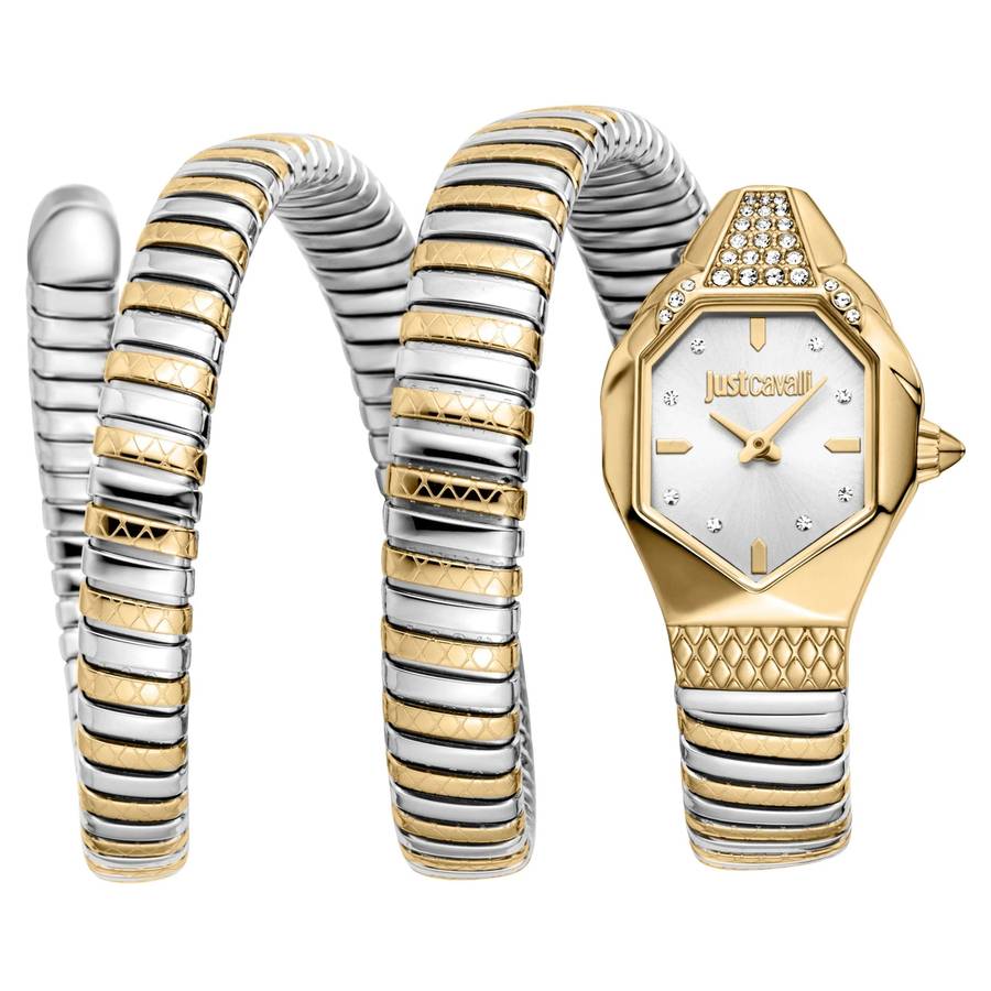 Just Cavalli Signature Snake Ambra Two Tones YG Silver