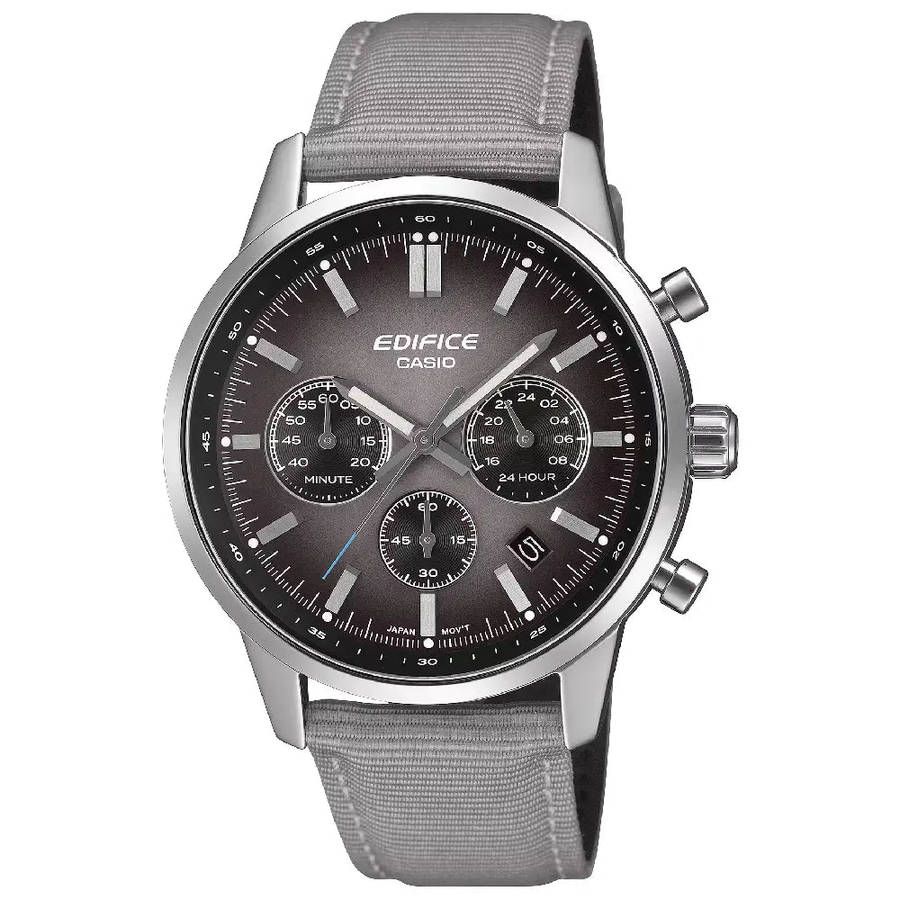 Casio Edifice EFR-575C-8A Grey Gradient Dial 40.5mm Cloth/Leather Men's Watch