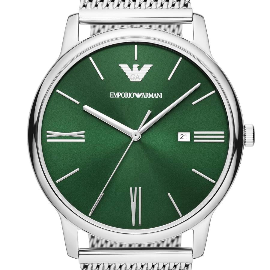 Emporio Armani Three-Hand Date Stainless Steel Mesh Men's Watch | AR11578