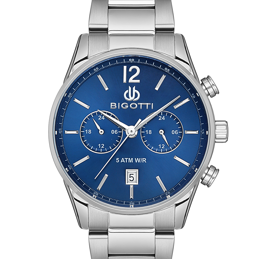 Bigotti Milano Stainless Steel Blue Dial Chronograph Mens Watch | BG.1.10509-3
