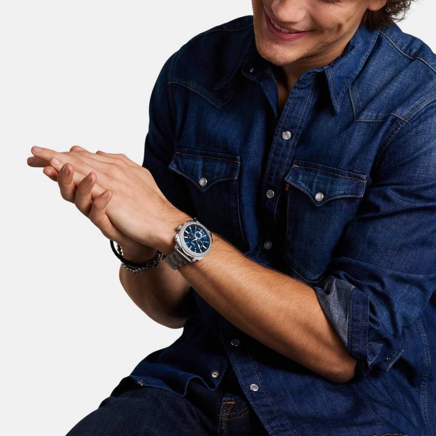 Fossil Machine Blue Chronograph Men's Watch |  FS6096