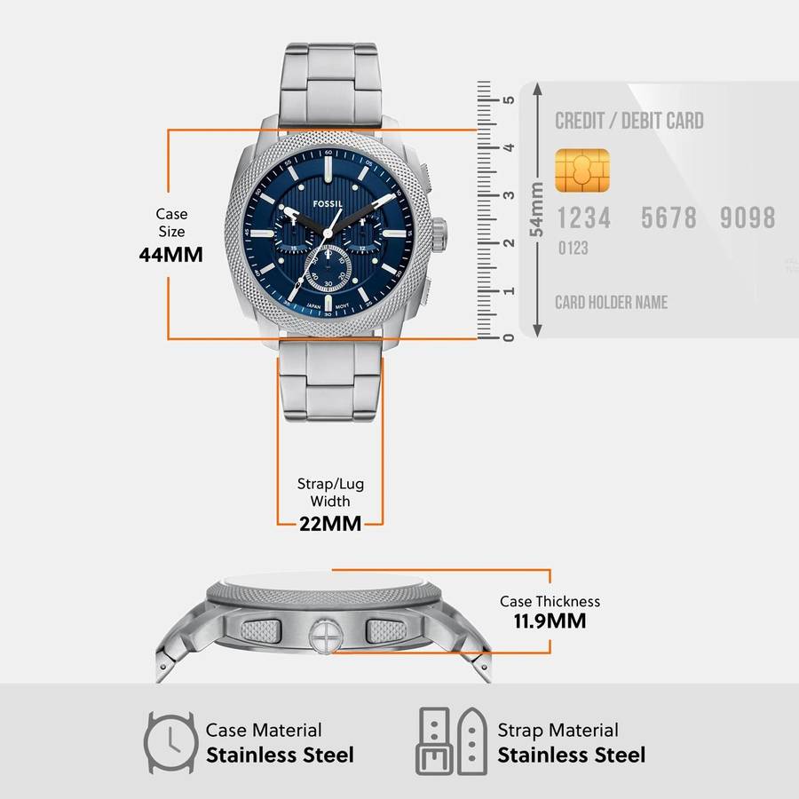 Fossil Machine Blue Chronograph Men's Watch |  FS6096