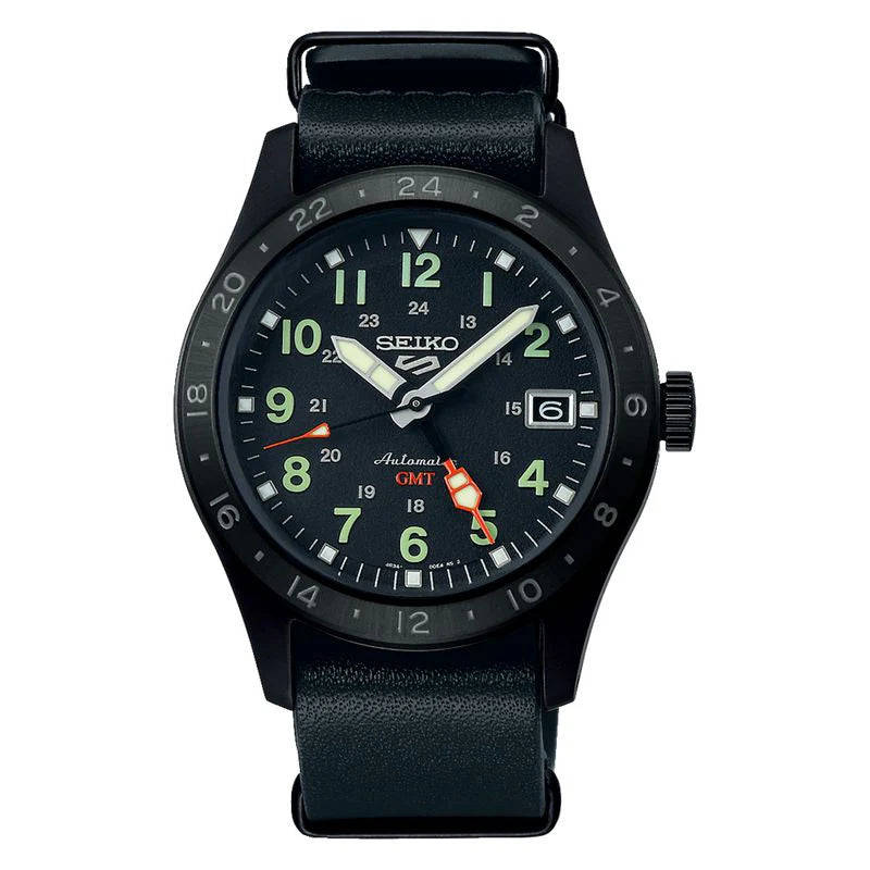 Seiko 5 Sports Automatic GMT Black Dial Men's Watch | SSK025K1