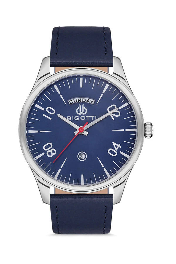 Bigotti Day and Date Leather Strap Men's Watch | BG.1.10172-3