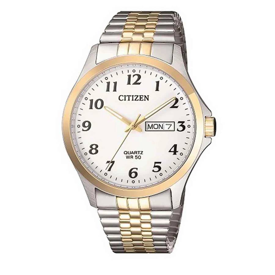 Citizen White Dial Two Tone Stainless Steel Mens Watch | BF5004-93A
