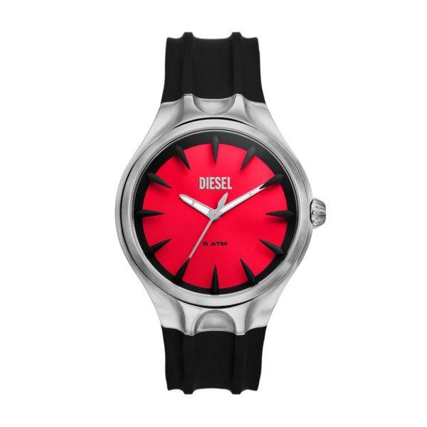 Diesel Streamline Three-Hand Black Silicone Men's Watch | DZ2202